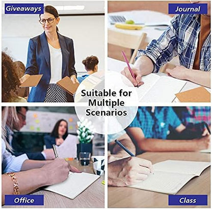 feela 90 Pack Kraft Notebooks Bulk, Lined Travel Journals Note Pad Notebooks for Men Women Girls Students, Making Plans Writing Memos Office School Supplies, A5, 60 Pages, 8.3” X 5.5”