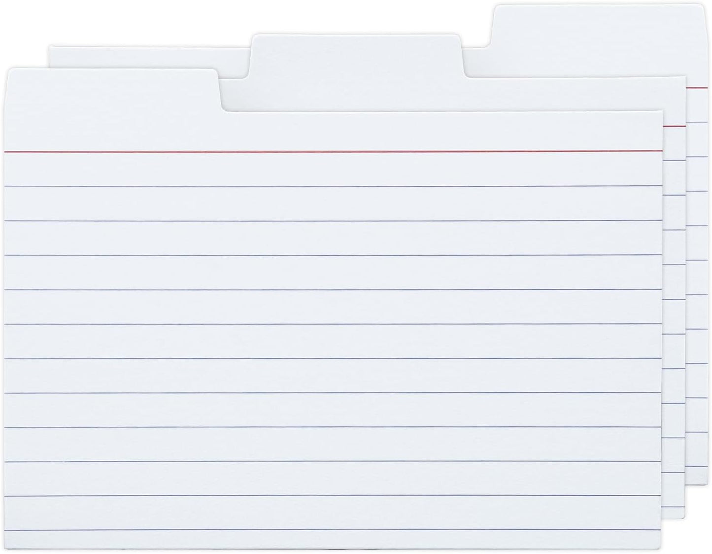 100 Pack Tabbed Index Cards 4x6 Lined Index Card Dividers with Tabs 4" x 6", Colored, 220 GSM Thick Paper