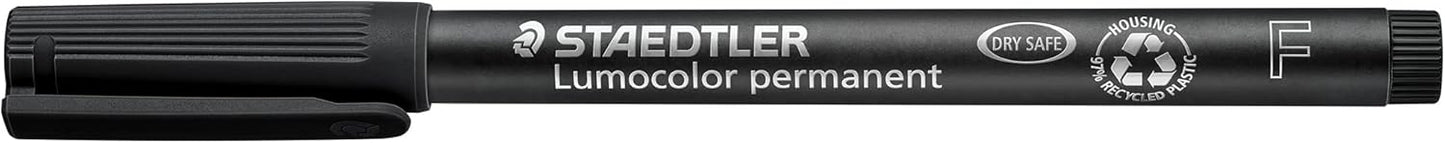 Staedtler 318-WP4 Lumocolor Permanent Universal Pens, Fine Point, 0.6mm, Assorted, 4 per Set