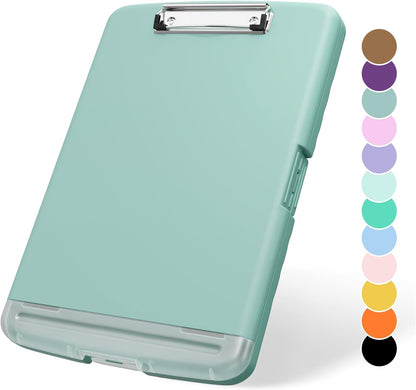 Plastic Clipboard with Storage, 8.5 x 11 Storage Organization Box Side-Opening, Heavy Duty Clip Board with Pen Holder and Paper Folder for Nurses, Teachers, Office & School Supply, Orange