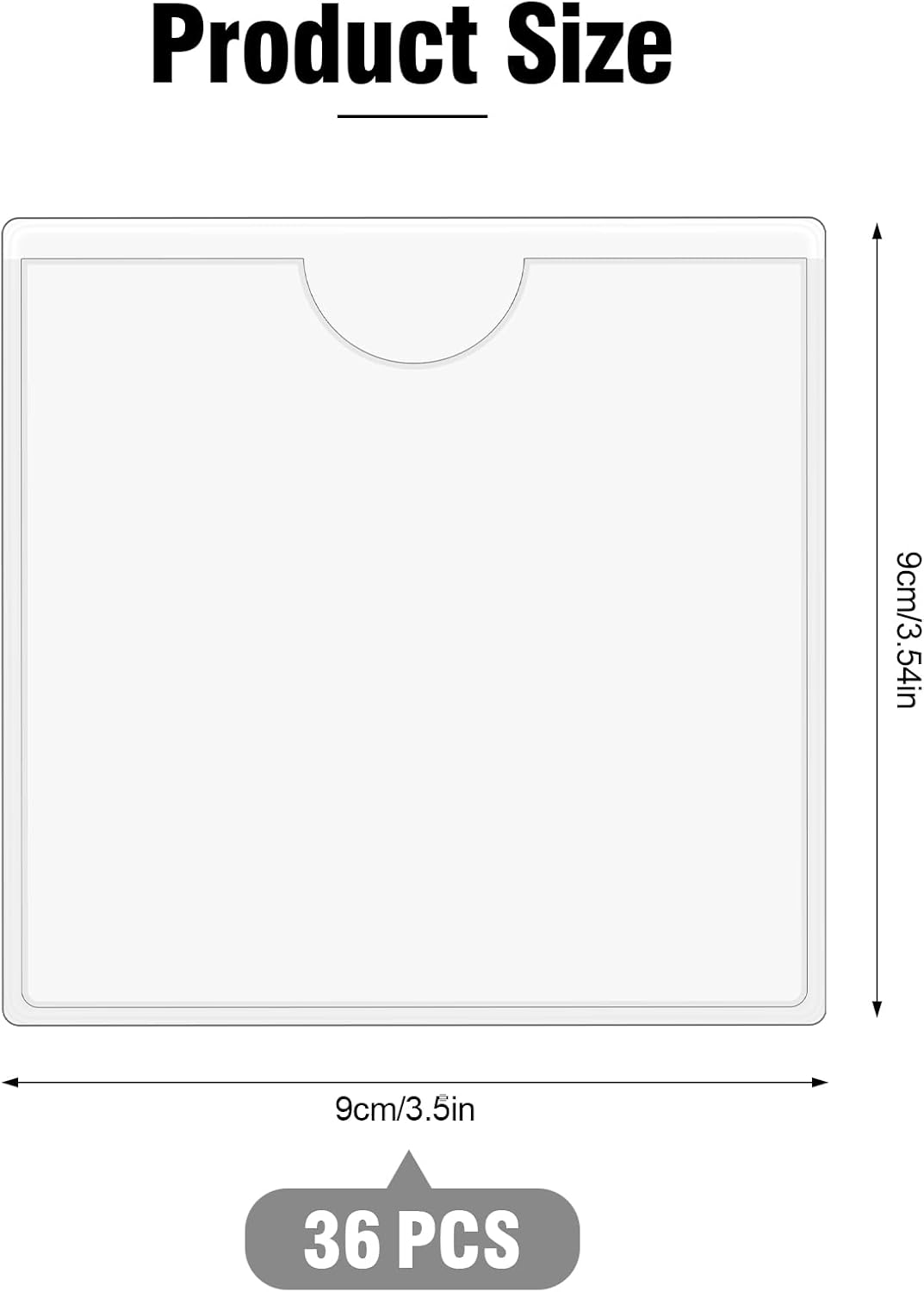 36 Pack 3" x 5" Index Card Holder Adhesive Plastic Label Holders Clear Tote Bag Labels Stickers for Organizing Storage Bins Library Card Shelves