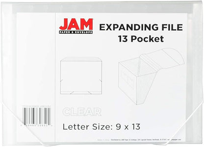 JAM Paper Accordion Folders - 13 Pocket Plastic Expanding File - Legal Size - 10 x 15 - Red - Sold Individually