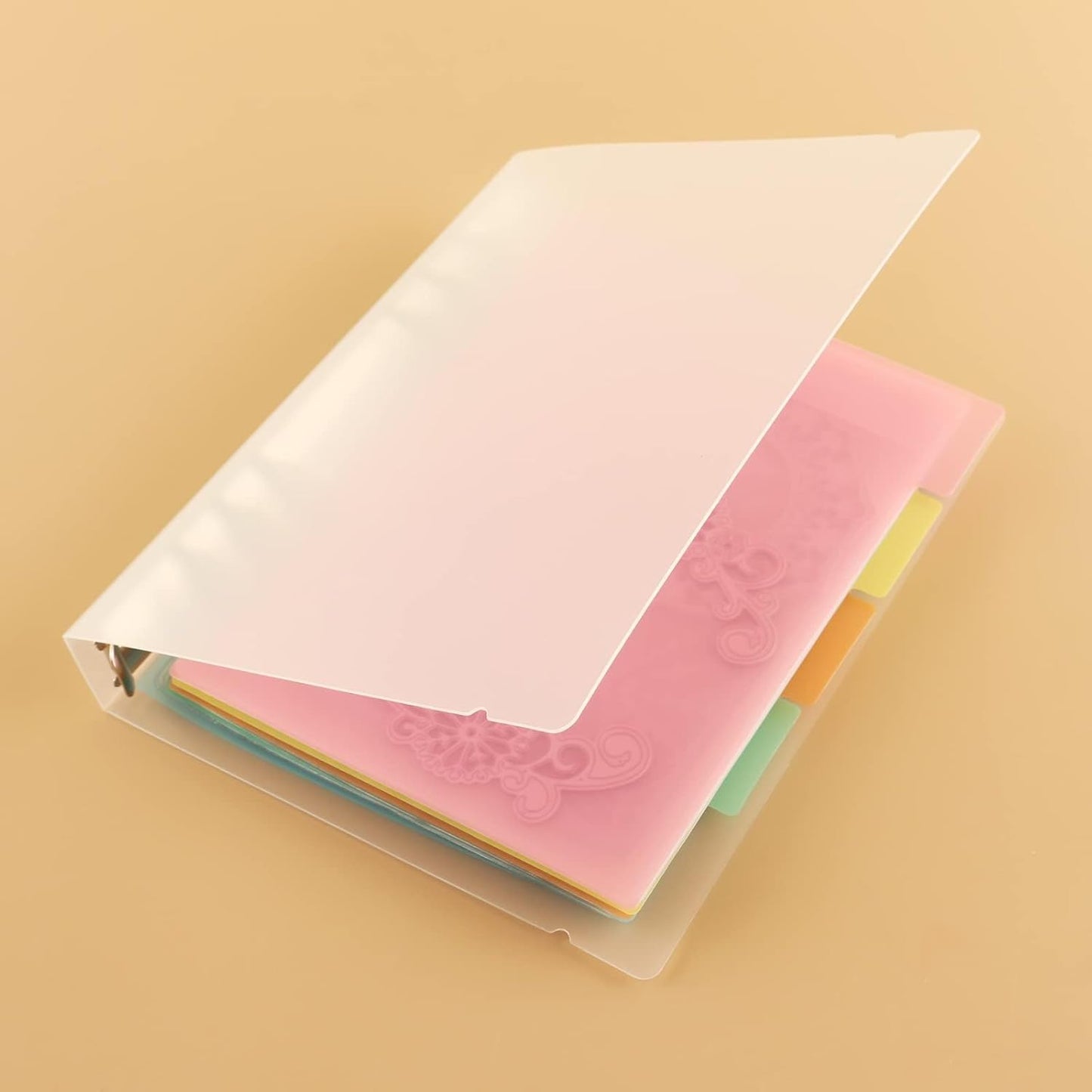 A4 4-Holes Round Ring View Binders Plastic Cover, Refillable Notebook Journal Binder File Folder, Loose Leaf Sheet Protector/DIY Scrapbooking/Binder Cover Protector (Purple)