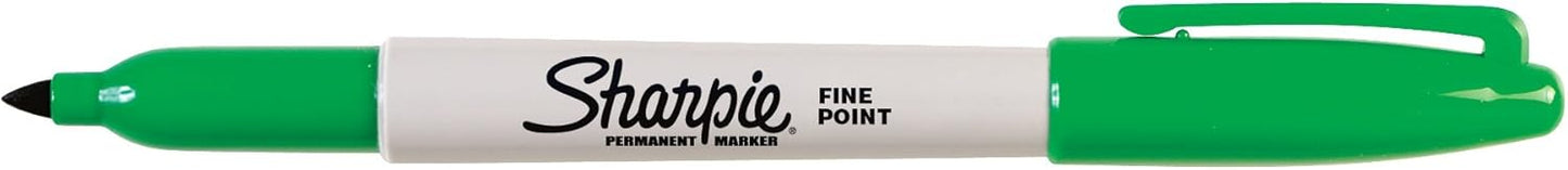 Sharpie Permanent Markers | Fine Point for Bold Details | BlackBlueRed and Green Ink Colours | 4 Marker Pens