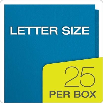 Oxford Twin-Pocket Folders, Textured Paper, Letter Size, Dark Blue, Holds 100 Sheets, Box of 25 (57538EE)
