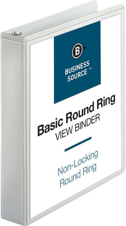 Business Source 1/2" Round-Ring View Binder