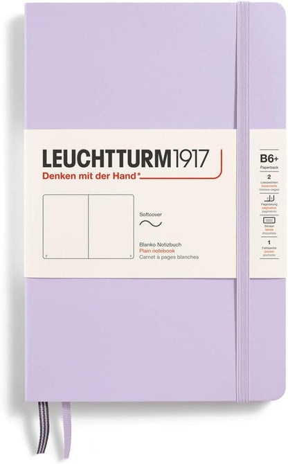 LEUCHTTURM1917 - Notebook Softcover Paperback B6+ - 123 Numbered Pages for Writing and Journaling (Ruled, Rising Sun)