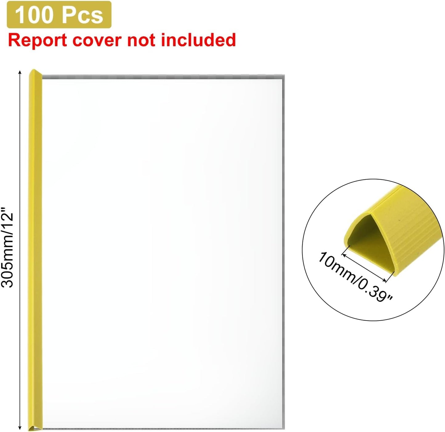 PATIKIL 100Pcs Binding Bars, 10mm Binding Bars Slide Grip 70 Sheets Capacity A4 Size Report Binder Triangle Presentation Binder for Report Cover Resume, Blue