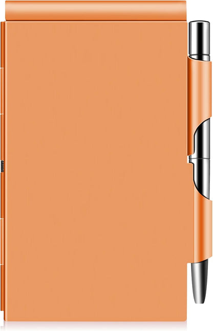 amassan Metal Small Notebook, Mini Notepad, Small Pocket Notepad Aluminum Note Case with Mini Metal Pen and 60-Page Sheets - Memo Books Note Pads(Gold)