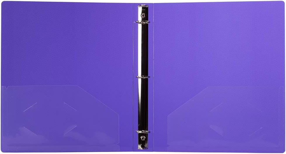 JAM PAPER Plastic 0.75 inch Binder - Clear 3 Ring Binder - Sold Individually
