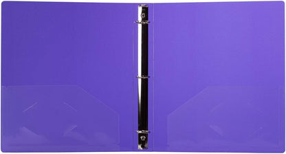 JAM PAPER Plastic 0.75 inch Binder - Clear 3 Ring Binder - Sold Individually