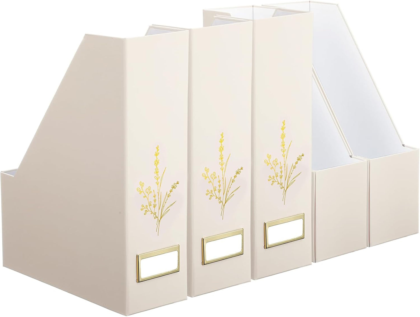 AmazingSpark 5 Pack Magazine File Holder Office Desk Storage Holder Set Vertical Desk Cardboard Organizer for Office Home Classroom Organize Your File Magazines Paperwork Books or Binders(Sage Green)