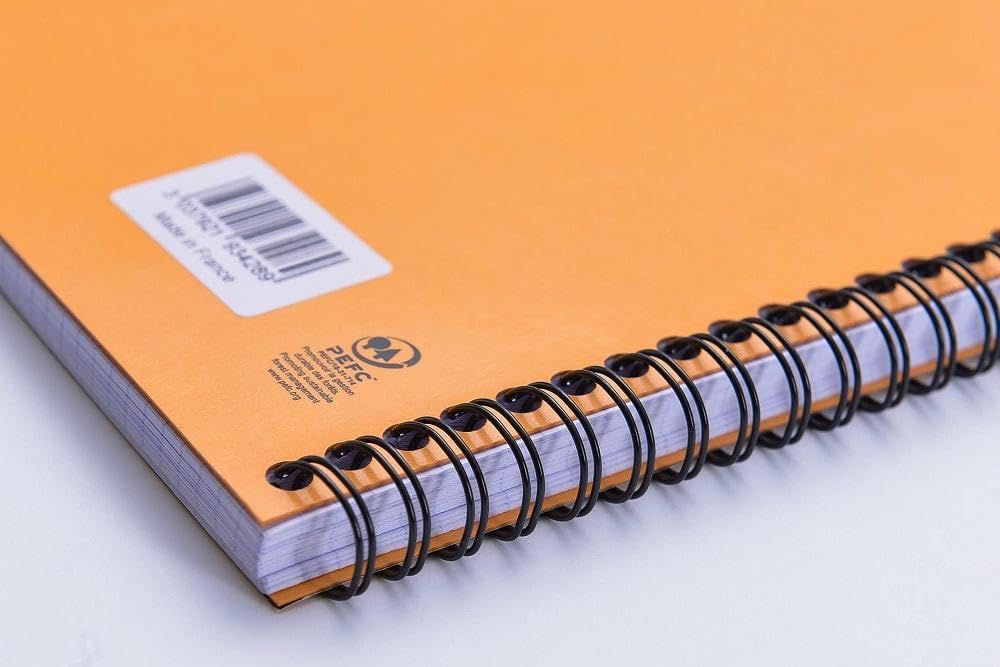 Rhodia 193101C - Spiral Notebook (Full Bound) White Notebook - A4+ - Ruled - 160 Detachable Pages - Clairefontaine Paper 80 g/m - Soft and Resistant Coated Card Cover - Classic