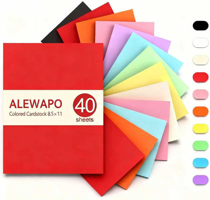 White Cardstock 8.5 x 11, 40 Sheets Card Stock, 75 LB/200 GSM Thick Copy Paper, Cardstock Printer Paper for School & Office Supplies, Art, Watercolo, Craft, Drawing, Invitations, Menus, DIY Cards