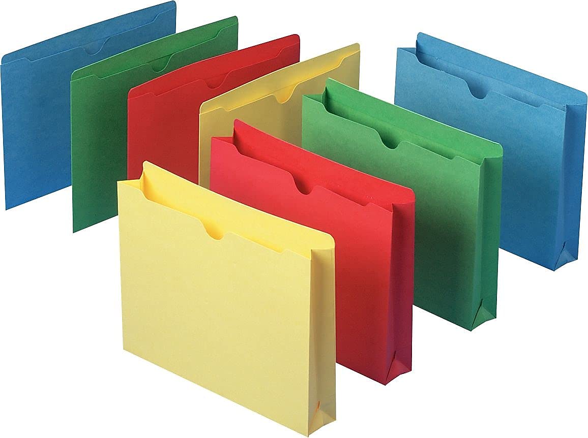 Smead File Jacket, Reinforced Straight-Cut Tab, Flat-No Expansion, Letter Size, Manila, 100 per Box (75500)