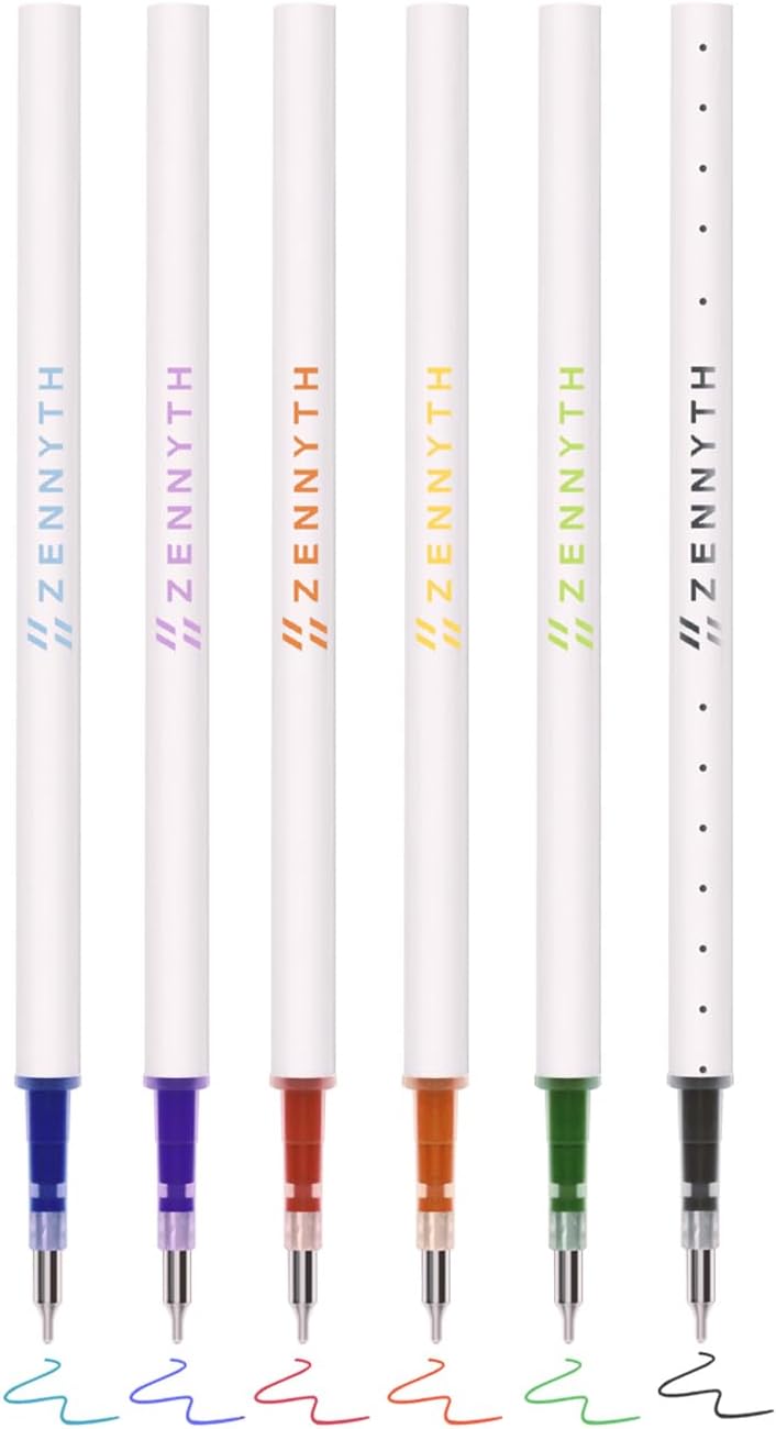 10 Pieces Gel Ink Pen Refills Replaceable Ballpoint Black Ink Pen Refills Extra Fine Point 0.5mm Smooth Writing for Office School Supplies (Black Ink)