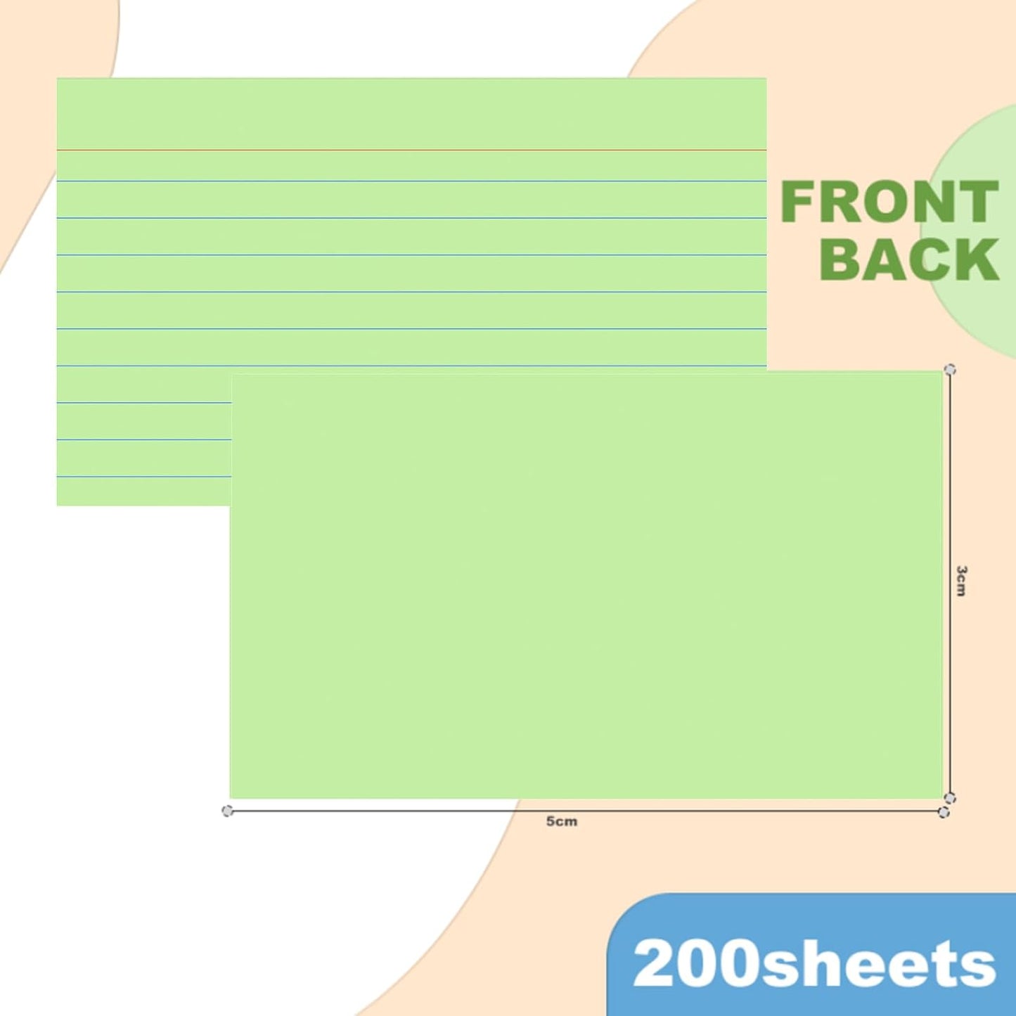 200 Count 3 x 5 Inch Purple Index Cards with Binder Rings, Lined & Blank Study Cards, Thick Cardstock Flash Cards for Students & Teachers, Color-Coded Notecards for School, Home, Work