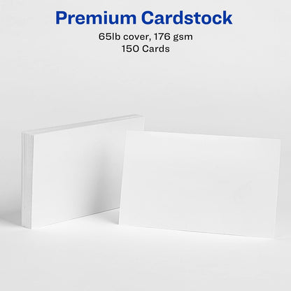 Avery Printable Index Cards, Sure Feed Technology, 3" x 5", Matte White, Laser & Inkjet Compatible, 150 Blank Cards Total, Great for Product Branding, Marketing, and More (5388)