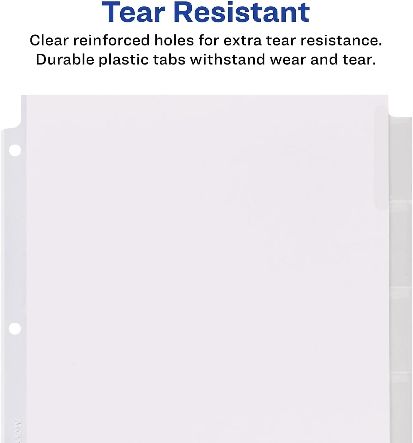 Insertable Big Tab Dividers, 8-Tab, 11.13 x 9.25, White, Clear Tabs, 1 Set