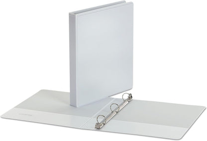 Universal Economy Round Ring View Binder, 3 Rings, 1" Capacity, 11 x 8.5, White, 12/Carton