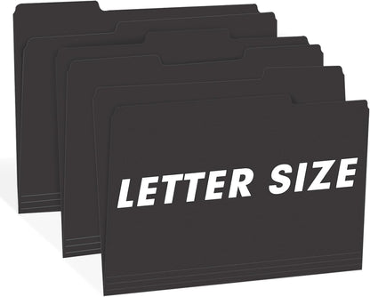 RAZCC File Folders, 100-Pack, 1/3 Cut, Letter Size, Yellow, Great for Organizing and Easy File Storage