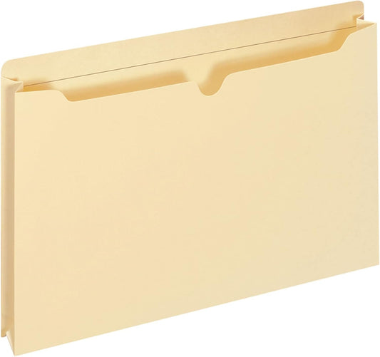 Office Depot Manila Double-Top File Jackets, 2in. Expansion, Letter Size, Pack of 25, 458161OD
