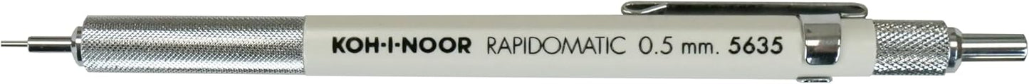 KOH-I-Noor Rapidomatic Mechanical Pencil, .5mm Lead, White, 1 Each (5635)