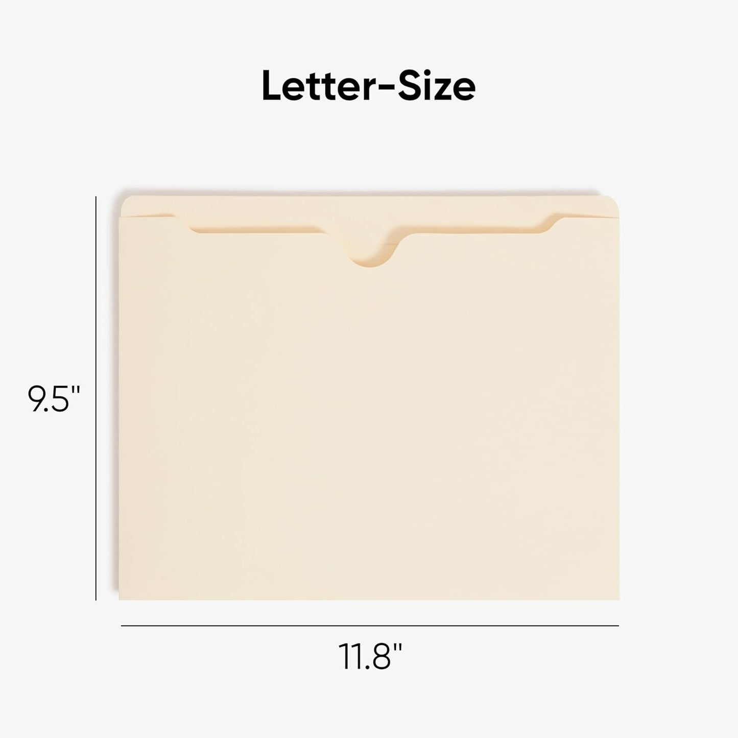 Smead File Jacket, Reinforced Straight-Cut Tab, Flat-No Expansion, Letter Size, Manila, 100 per Box (75500)