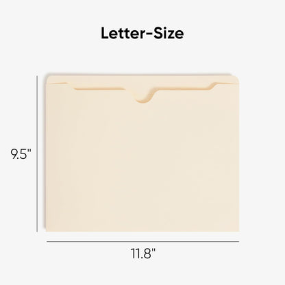 Smead File Jacket, Reinforced Straight-Cut Tab, Flat-No Expansion, Letter Size, Manila, 100 per Box (75500)