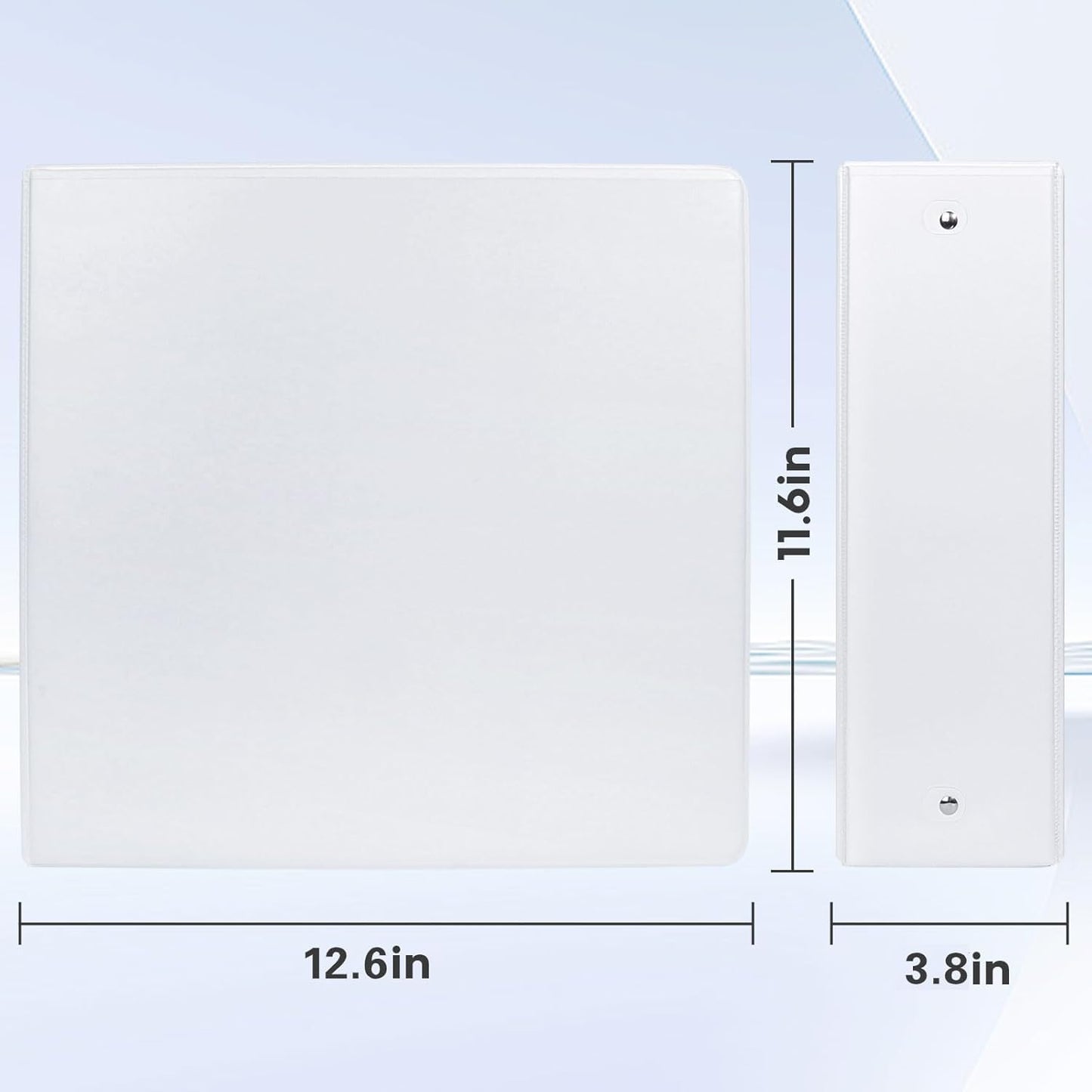 Comix Sturdy Round Ring Binder 3 inch with Clear View Cover, Holds 600 Sheets of US Letter Size Paper, 2 Pack (Black)