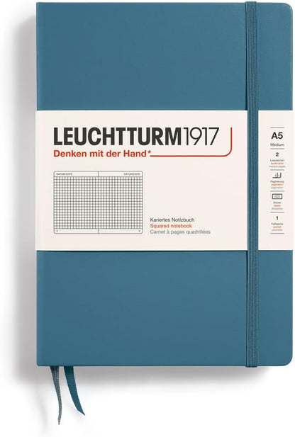 LEUCHTTURM1917 - Notebook Hardcover Medium A5-251 Numbered Pages for Writing and Journaling (Navy, Ruled)