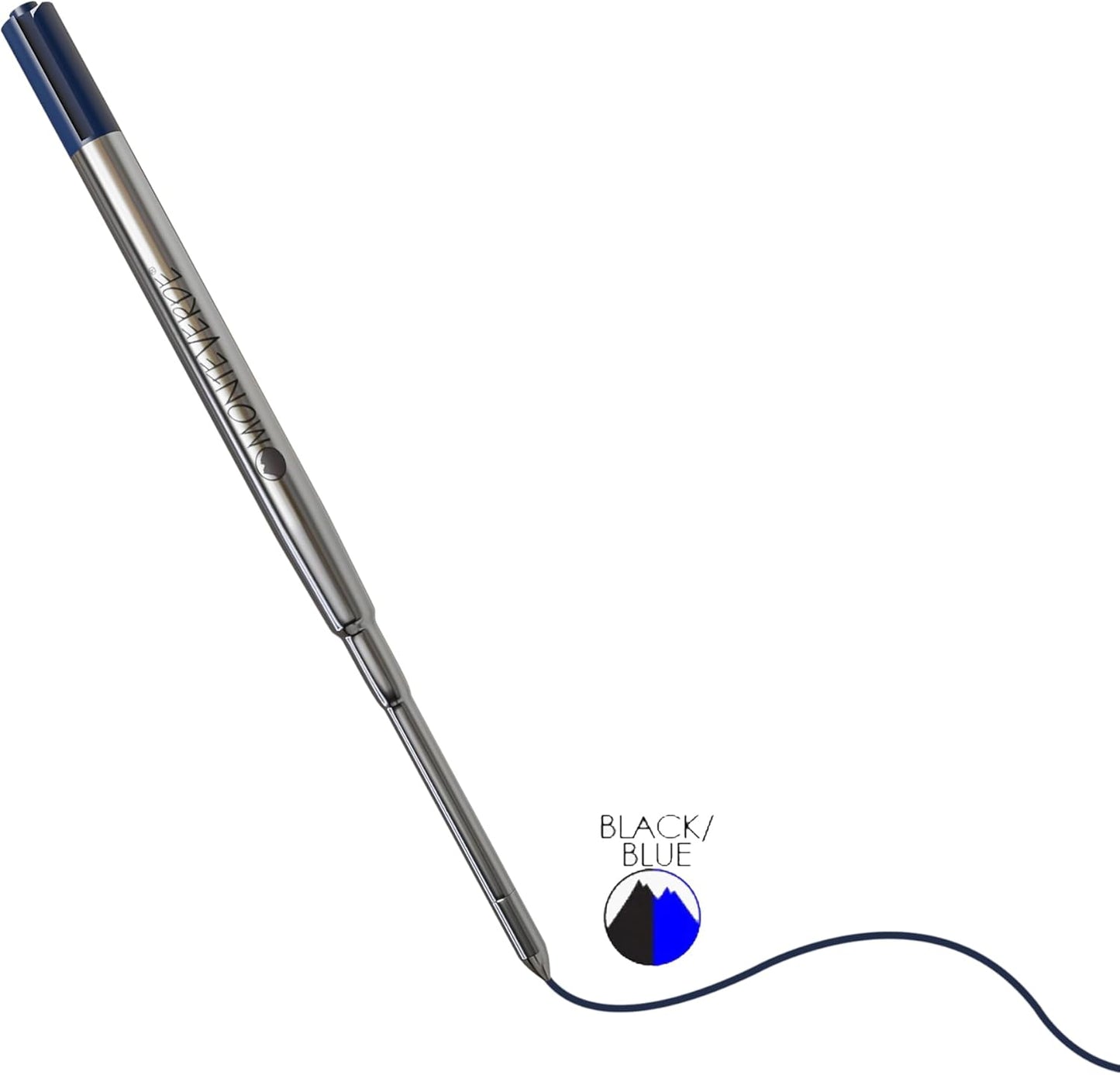 Monteverde Soft Ballpoint Pen Refills to Fit Parker-Style Pens, Extra Fine Point, Blue/Black, 2-Pack, Smooth Writing Technology for Parker, Conklin, Schmidt, and More