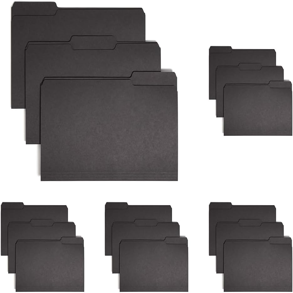 Smead Interior File Folder, 1/3-Cut Tab, Letter Size, Aqua, 100 per Box, Expandable File Folders for Filing Cabinet