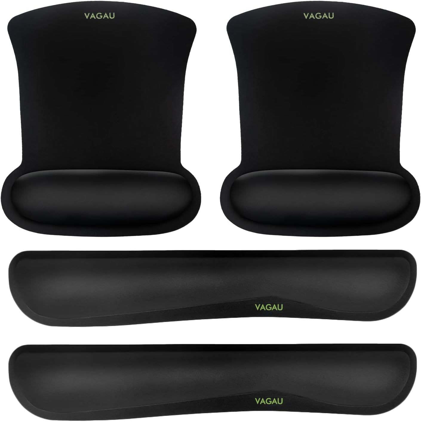 VAGAU Premium Keyboard Wrist Rest and Mouse Pad Wrist Support, Ergonomic Memory Foam Set for Office, Laptop, Mac, Computer and Gaming, Comfortable Typing &Wrist Pain Relief (2 Pack)