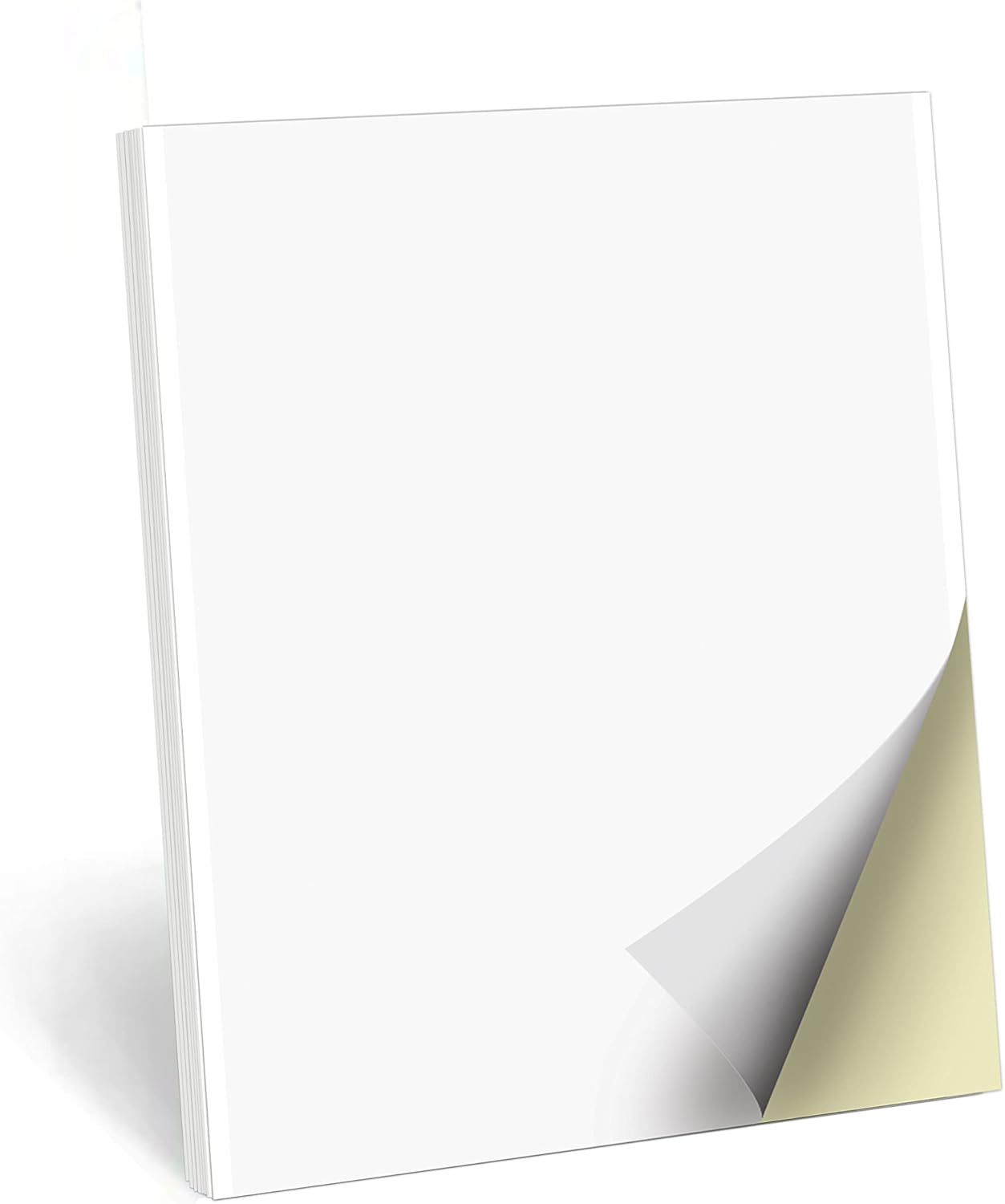 321Done 2-Part Blank Carbonless Notepad, 3.4x5.5 Portrait, Made in USA, Pocket Size Carbon Copy Memo Scratch Pad, Sketchbook, Cute Generic Small Business Order Book (50 Sets) White/Yellow