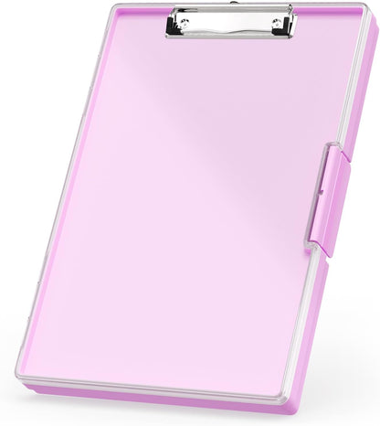 Rimilak Plastic Clipboard with Storage, Side Opening with 2 Compartment, Size 13.3 x 9.4 x 1.5 Heavy Duty High Capacity Nursing Box for Work School & Office Supplies, Black