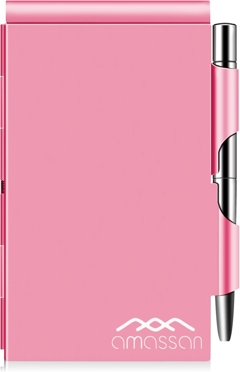 amassan Metal Small Notebook, Mini Notepad, Small Pocket Notepad Aluminum Note Case with Mini Metal Pen and 60-Page Sheets - Memo Books Note Pads(Gold)