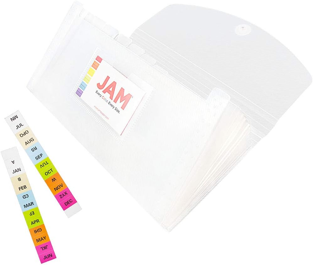 JAM Paper Accordion Folders - 13 Pocket Plastic Expanding File - Legal Size - 10 x 15 - Red - Sold Individually
