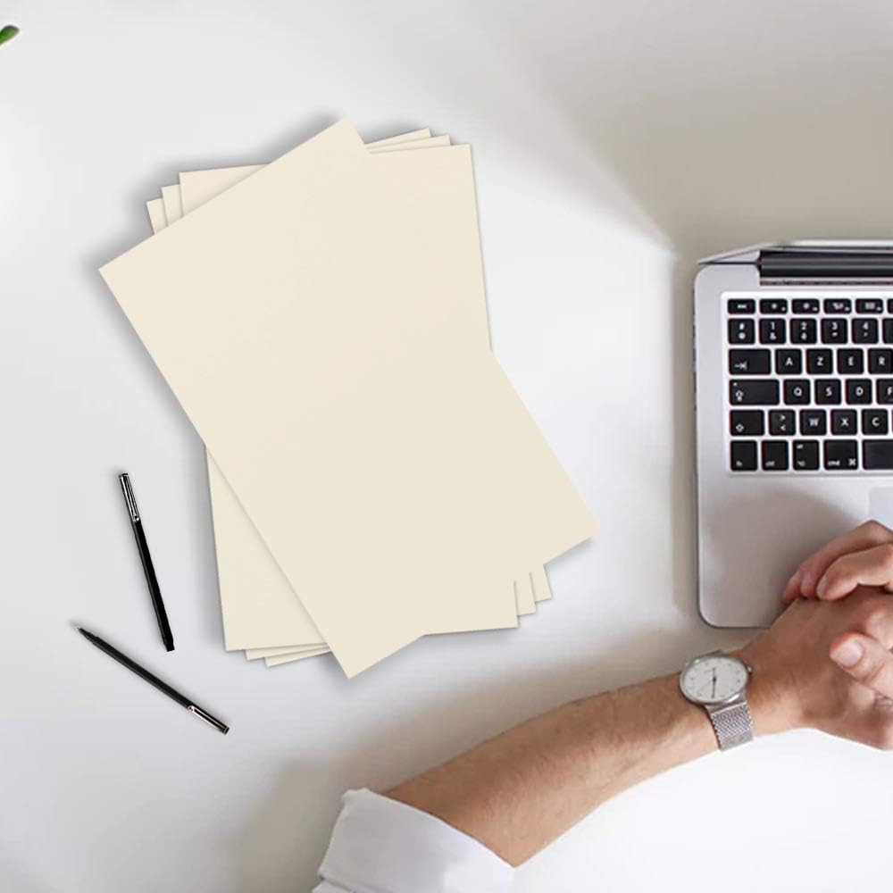 JAM PAPER Vellum Bristol 65lb Cardstock - 8.5 x 11 Coverstock - 147 gsm - Cream - 50 Sheets/Pack