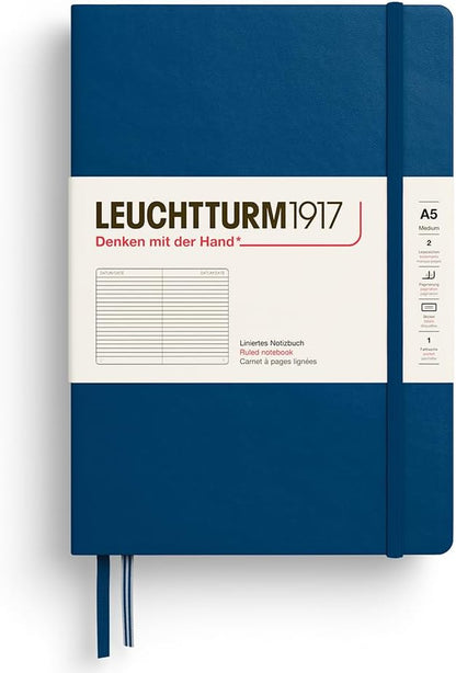 LEUCHTTURM1917 - Notebook Hardcover Medium A5-251 Numbered Pages for Writing and Journaling - Thinking Ahead (Plain Paper, Spice Brown)