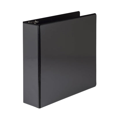 Samsill 3 Inch 3 Ring Binders, Economy Round Ring, Clear View Cover, 550 Sheet Capacity - for School, Home, Office - Black, 4 Pack