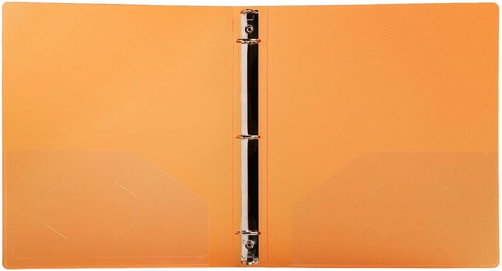 JAM PAPER Plastic 0.75 inch Binder - Clear 3 Ring Binder - Sold Individually