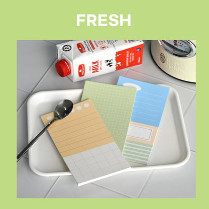 Monolike Memopad Memories design B SET - 4 Packs, 4 Different Designs, 100 Sheets Per Pad, Total 400 Sheets, Note pads, Writing pads, 3.15 x 4.17 Inches
