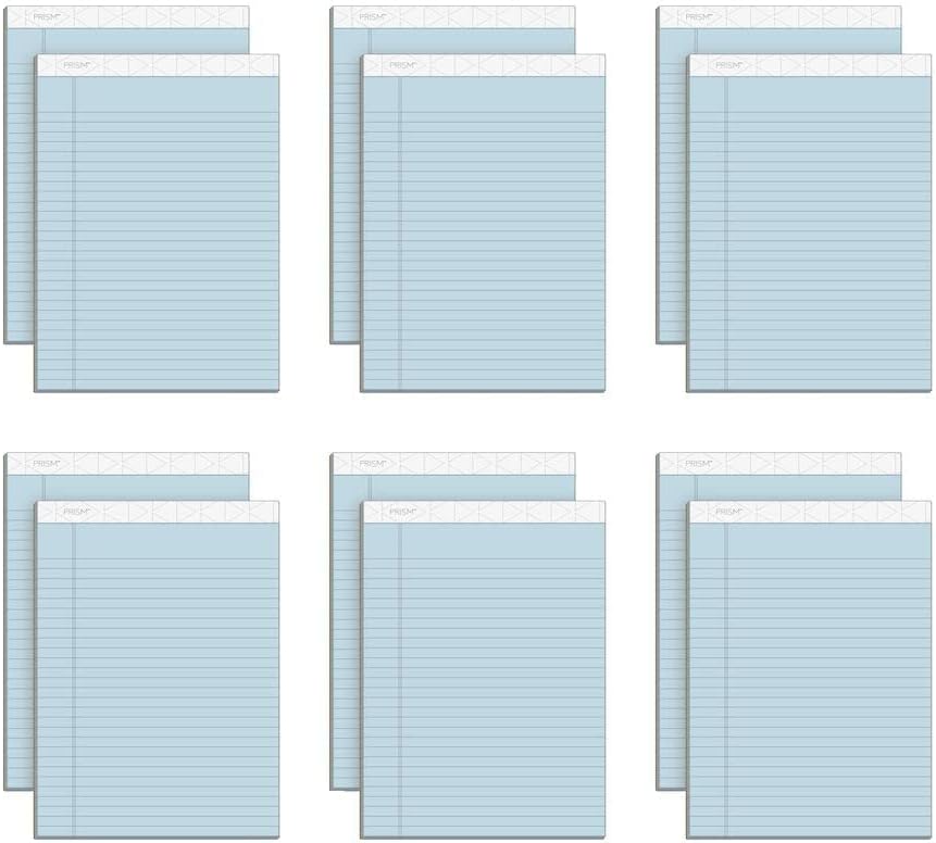 Tops Prism Writing Pads, 8-1/2" x 11-3/4", Legal Rule, Blue, Perforated, 50 Sheets, 12 Pack (63120)