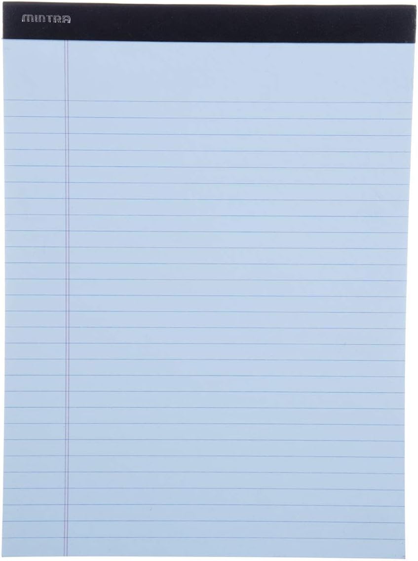 Mintra Office White Legal Pads – Ruled Notepads and Micro-Perforated Sheets, Ideal for Writing, Note-Taking & Creativity, Office, or Professional Use, Basic Pad 6 pack, 8.5"x11" (Narrow Ruled)