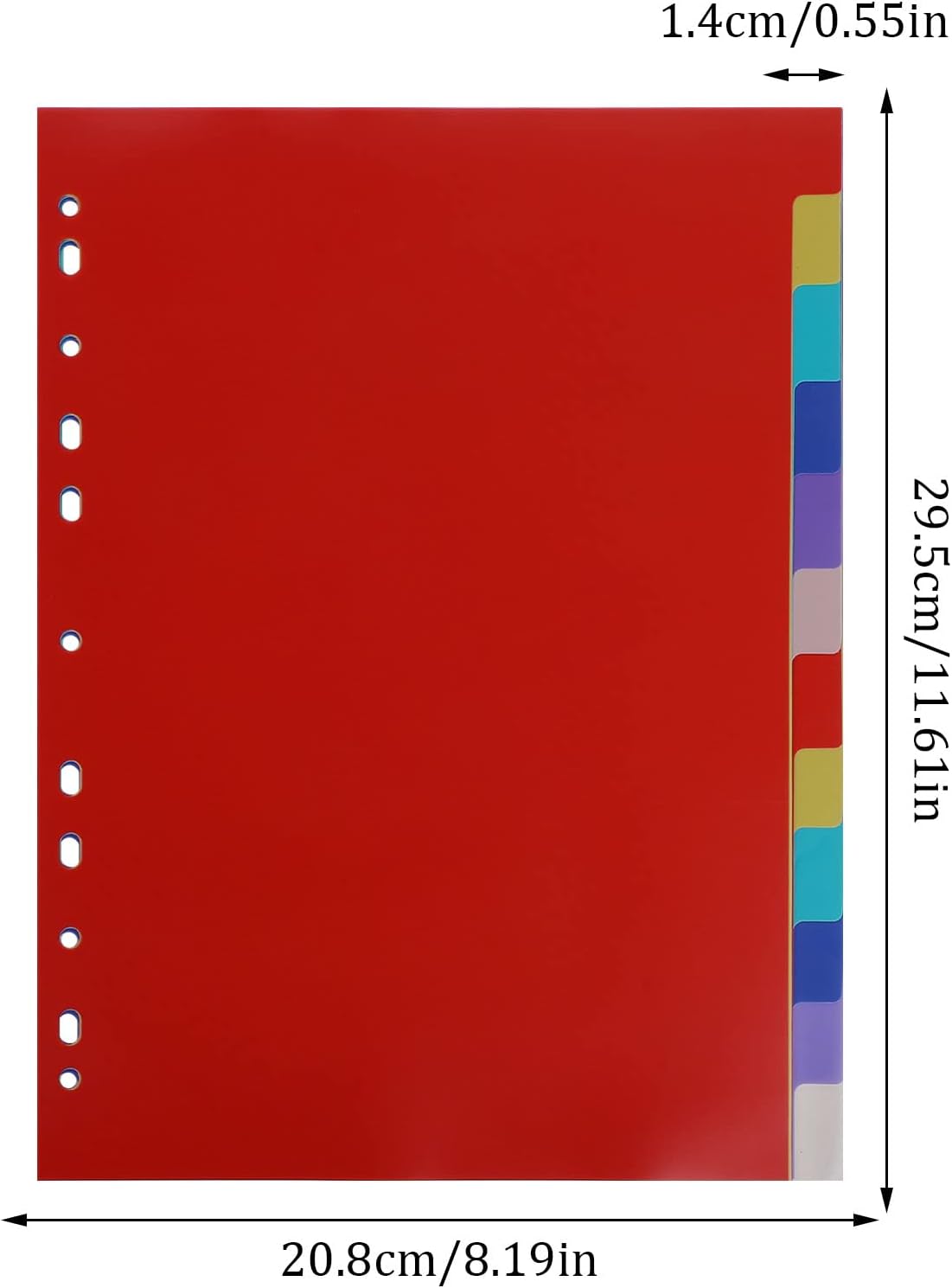 21 Tab A-Z Binder Dividers, 3 Ring Plastic Binder Dividers with Tabs Multicolor Alphabet Dividers for 2/3/4/11 Ring Binders, Letter Size (8.2×11.6 Inch)