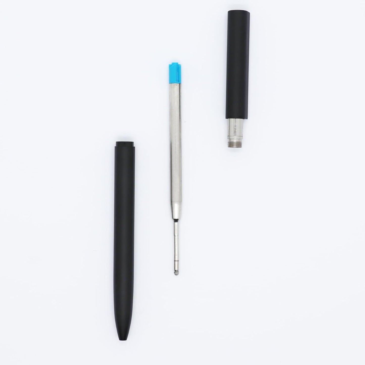 DunBong Pen Refills, Black Ink Refill Pack of 5, Replaceable Ballpoint Pen Refills, Medium Point Metal Refill (Black)