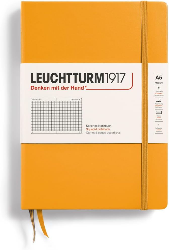 LEUCHTTURM1917 - Notebook Hardcover Medium A5-251 Numbered Pages for Writing and Journaling (Navy, Ruled)