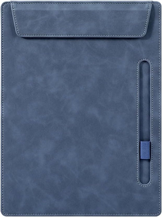 A4 Leather Clipboard Folder, Binder clipboard A4 Clip File, Leather Portfolio for Men and Women, Business Portfolio Binder, with 1 Pen Holder & Document Sleeve, Notepad Clipboard (Green)