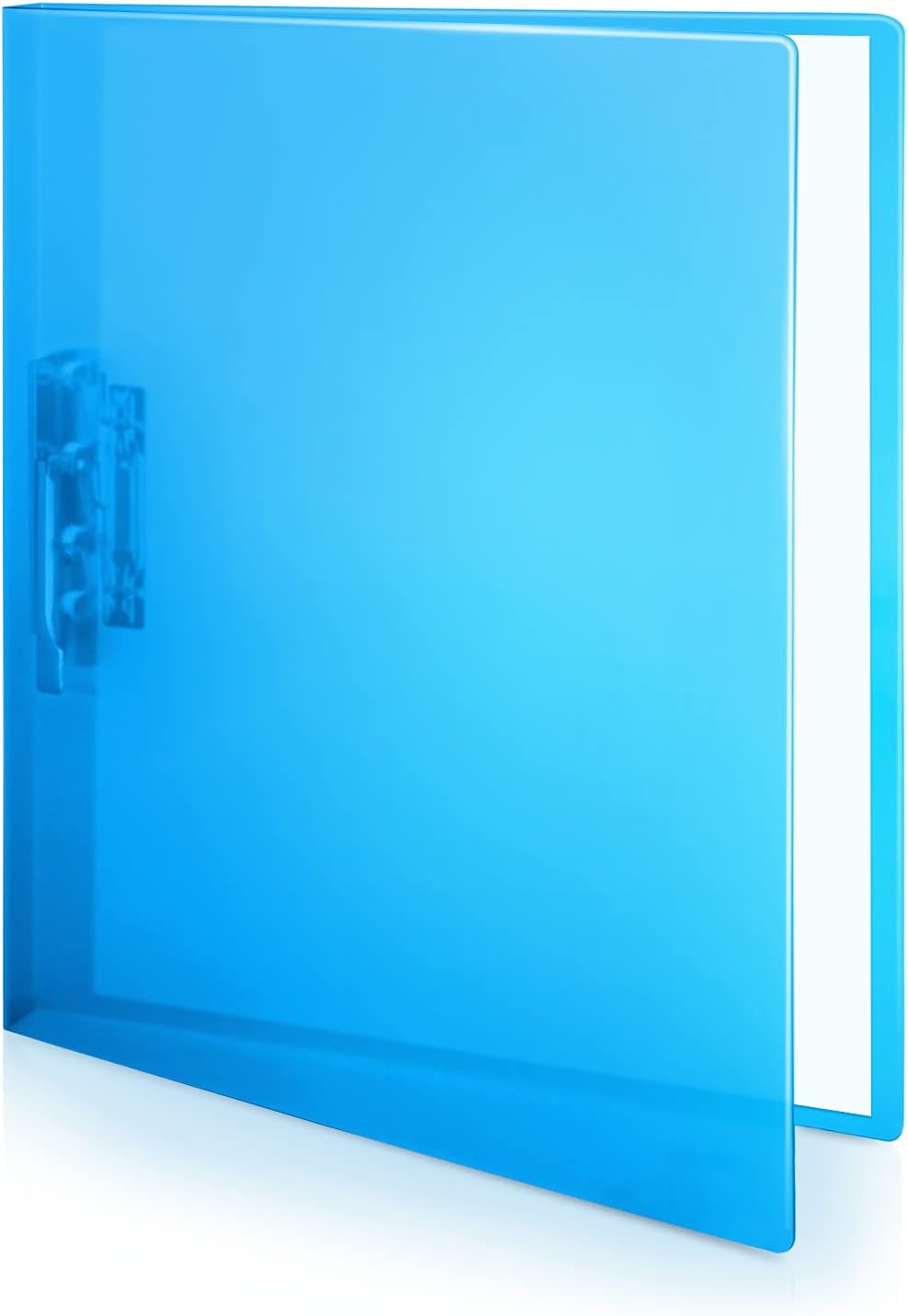 CRANBURY Punchless Clamp Binder (Dusky Gray), Ringless Binder Holds 100 Letter Size Pages, Documents, 8.5x11 Folder with Metal Clip for Home or Office, Transparent Acid-Free Poly